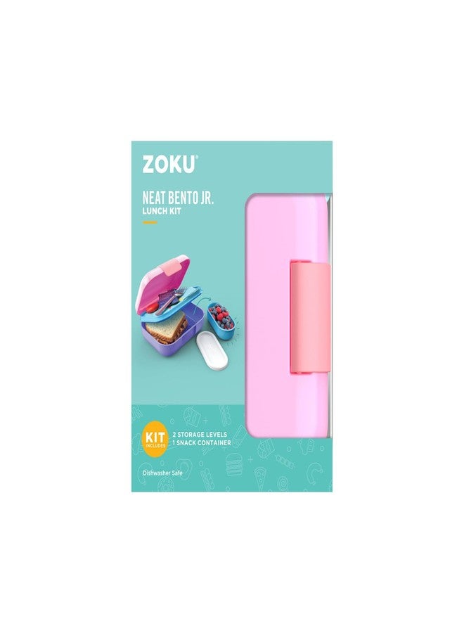 Zoku Premium Mini Bento Box, Leak Proof Lunch Tiffin Box Container for Kids, Boys, Girls - Pink | BPA Free, Lightweight, Compact Snacks Sandwich Container (Bento Jr) | For thinKitchen - Image 5